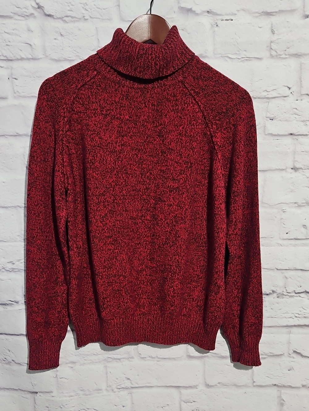 Karen Scott Heathered Burgundy Turtleneck Sweater